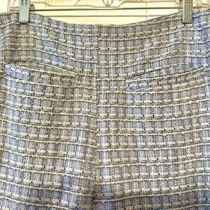 Cider Blue and White Textured trousers; NWT. Side zip. Sparkle
